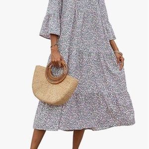 3/4 sleeve, boho style dress
